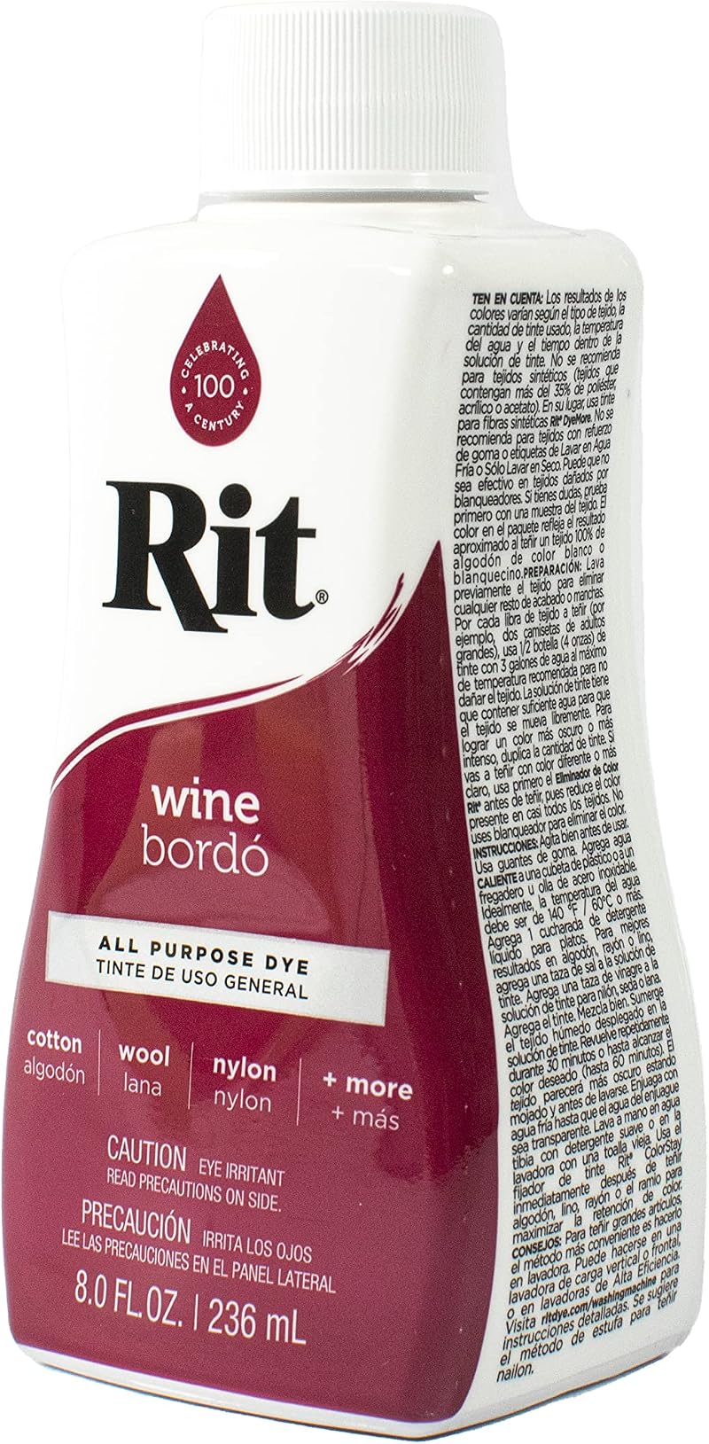 Rit Dye Liquid 236ml Wine Mouldmaster Fabric Dye