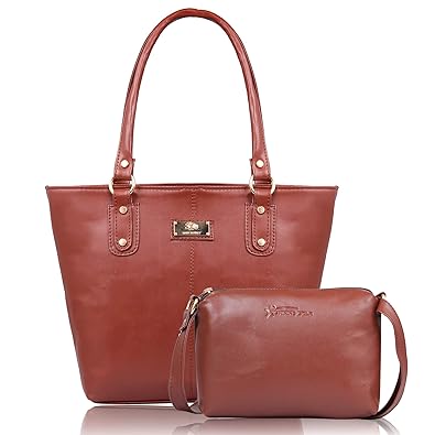 Jfc Womens Leather Handbag And Sling Bag Combo(Hs-Combo-Tb,Multicolor)