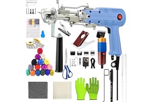 SANJIAN Tufting Kit, Rug Making Gun, Rug Tufting Kit, Rug Making Kit, Tufting Gun with Carpet Trimmer, Tufting Gun Starter Kit for Beginners with 16-Color Yarn Rolls, Tufting & Backing Cloth