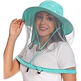 BASSDASH UPF 50+ Mosquito Sun Hat with Hidden Head Net and Neck Flap for Men Women Outdoor Fishing Hiking Camping
