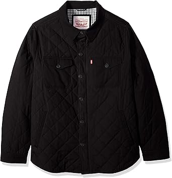 levi's men's cotton diamond quilted shirt jacket