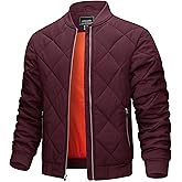 TACVASEN Men's Padded Jackets Winter Full Zipper Fleece Outwear Casual Windproof Bomber Varsity Coat