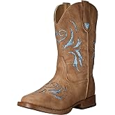 ROPER Kids Girls Glitter Breeze Square Toe Casual Boots Mid Calf