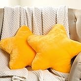 Sumind 2 Pcs 15.7 Inch Yellow Star Pillow Plush Star Throw Pillow Cute Pillows Aesthetic 3D Throw Stuffed Cushion Decorative Gift Room Decor for Bedroom Sofa Chair