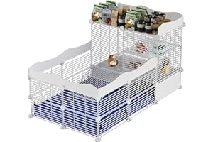STILLCOVE Guinea Pig Cages Indoor with Liner Mat: Animal Cage Rabbit Cage Wire Pet Playpen Metal Fence Yard for 1-3 Ferret Rat Hamster Hedgehog Kitty Bunny