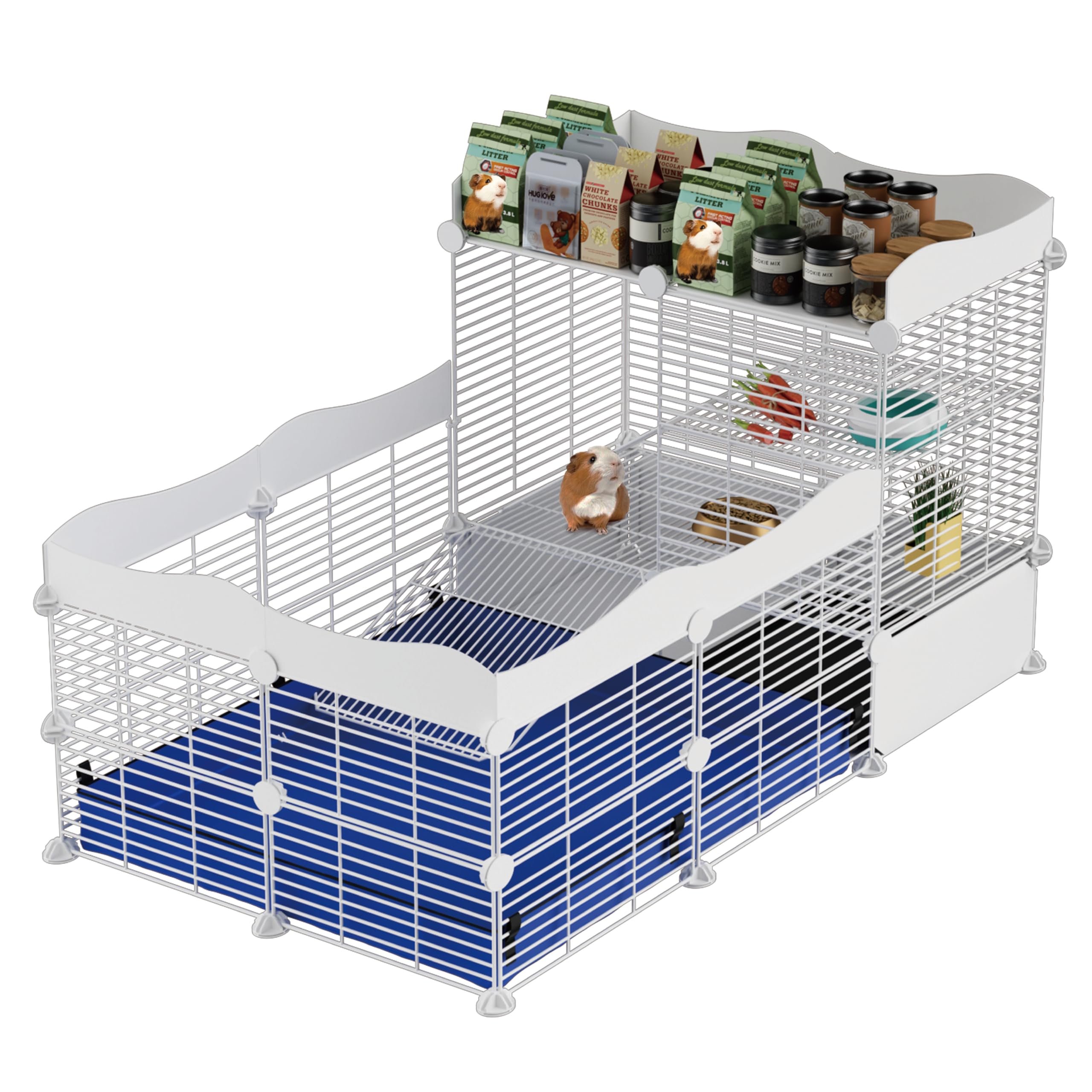 STILLCOVE Guinea Pig Cages Indoor with Liner Mat: Animal Cage Rabbit ...