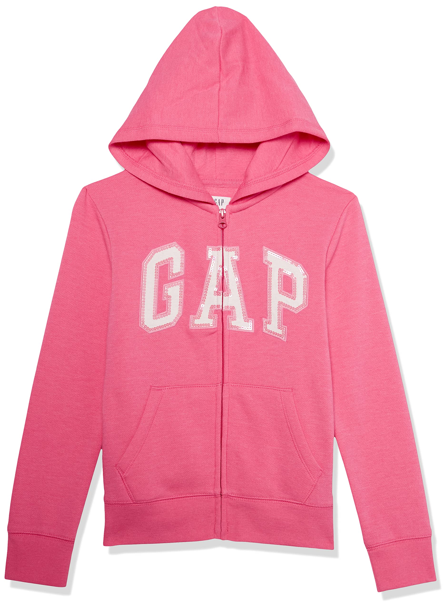 GAP Girls Logo Hoodie Zip Sweatshirt, Pink Jubilee Nylon on, Small US