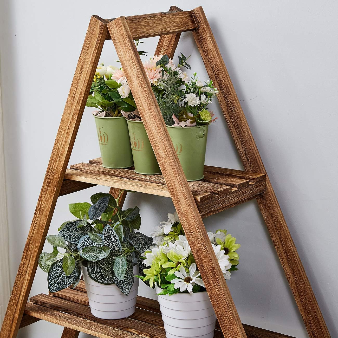 3 Tier Wood Corner Flower Stand Plant Ladder Pot Holder Display Rack