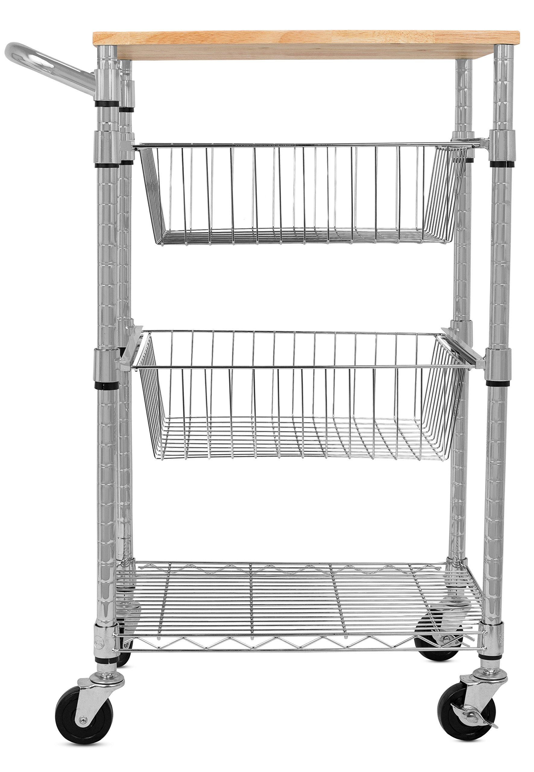 Best 3Tier Kitchen Cart with Wire Baskets Kitchen Island