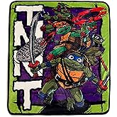 Northwest Teenage Mutant Ninja Turtles Silk Touch Sherpa Throw Blanket, 40" x 50", Turtle Terror