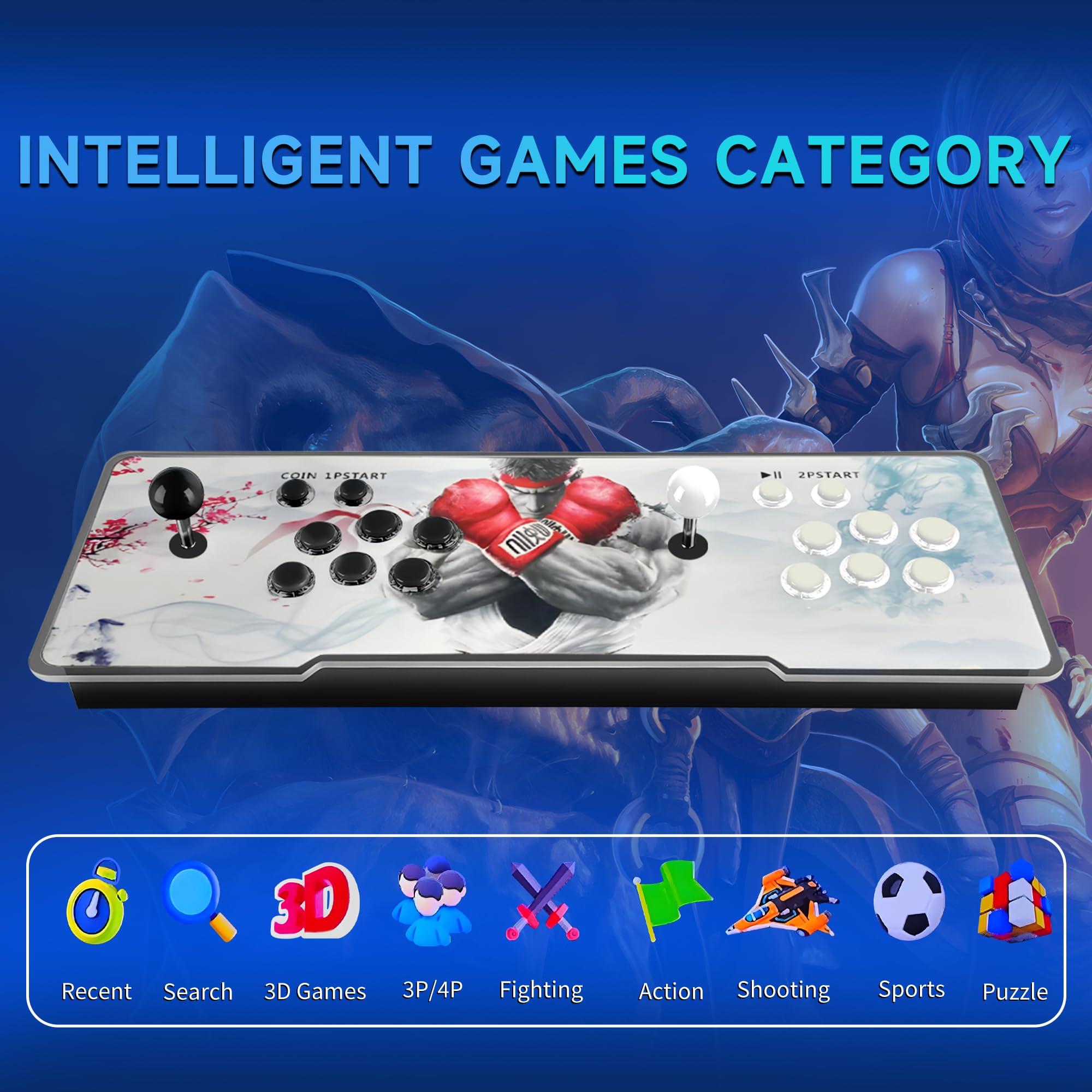 Pandora Box Arcade, 29800 Games in 1 Arcade Game Console, 1280x720 Full HD Retro Game Machine for PC & Projector & TV 3D Games 2-4 Players Favorite List Save/Search/Hide/Pause/Delete