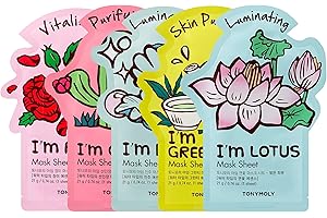 TONYMOLY I'm Real Sheet Mask, Korean Skin Care Face Mask , Hydrating & Moisturizing Skincare, Vitamin Infused Facial, Soothes Skin