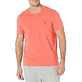 Nautica Men's Short Sleeve Solid Slim Fit V-Neck T-Shirt, Dreamy Coral, Large