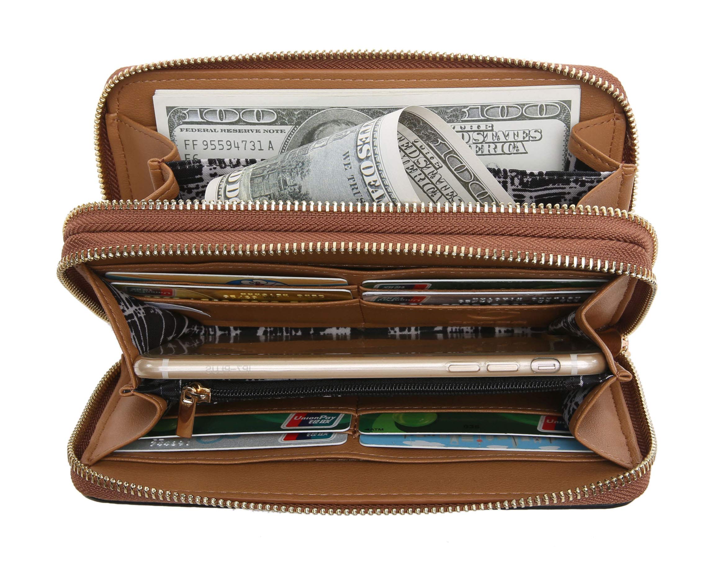 Timberland Womens Leather Rfid Zip Around Wallet Clutch With Wristlet