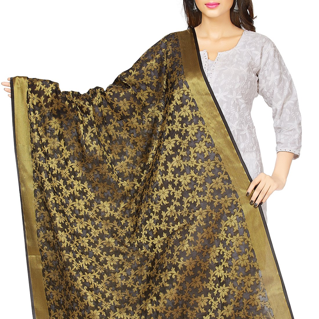 rani saahiba women's cotton silk dupatta