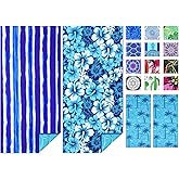 TwoYek 2 Pack Microfiber Thin Beach Towel Lightweight 71x32 Oversized Extra Large Sand Free Towels Quick Dry for Travel Pool Yoga Gym Sports Beach Accessories Vacation Essential Gift