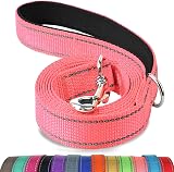 Joytale Padded Handle Dog Lead Double-Sided Reflective Nylon 1.2m Neon Pink