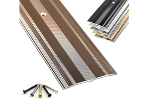 Aluminum Door Threshold - Wide 6cm/2.4in Exterior Floor Transition Strip for Carpet Vinyl Wood Tile Concrete Flooring Gaps Do