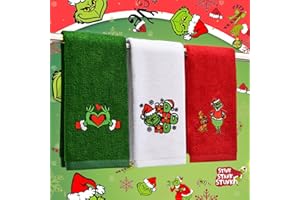Christmas Hand Towels 16" x 27", 100% Pure Cotton Bathroom Decorative Towels Ho Ho Ho Washcloths Kitchen Merry Christmas Towe