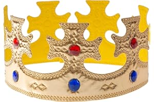 Vonokee Regal Gold King Crown, Soft Royal Prince Costume Crown for Boys Girls Birthday Gift Halloween Party Accessories (Style B)