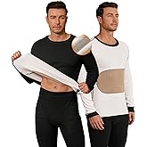 Herberton Men's Thermal Undershirt Fleece Long Sleeve Shirt Insulated Double Layer for Core and Lower Back (S-XXL)