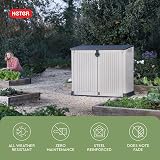 Keter Store It Out Midi Wheelie Bin Box Beige Brown Garden Storage view 5