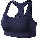 TomTiger Sports Bras for Women High Impact Racerback Removable Padded Seamless Yoga Workout Activewear Bra