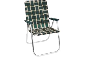 Lawn Chair USA Folding Aluminum Outdoor Patio Lawn Chair | Heavy-Duty Webbed Chairs for Camping, Sports, Beach, Yard & Tailgating | Lightweight Portable | Classic - Charleston Green with Green Arms