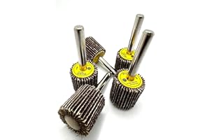 Pro-Graad SuperGrindz 5 Pack 1" x 1" x 1/4" 60 Grit Aluminum Oxide Shank Mounted Abrasive Flap Wheels, Ideal for Metal, Wood, Grinding, Blending, Polishing, Rust & Paint Removal