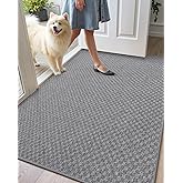 Color&Geometry Oversized Door Mat Non Slip Rubber Backed, 48"x72" Front Door Mat Indoor Outdoor Rug, Dirt Trapper Doormat, Heavy Duty Front Door Rugs, Dark Grey (Rolled-up NO Creases)