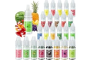 SIGWONG Food Flavoring Oil, 24 Liquid Lip Gloss Flavoring Oil - Concentrated Candy Flavors for Lip Balm, Baking, Cooking, Soap and Slime Making - Water & Oil Soluble - .25 Fl Oz (6 ml) Bottles