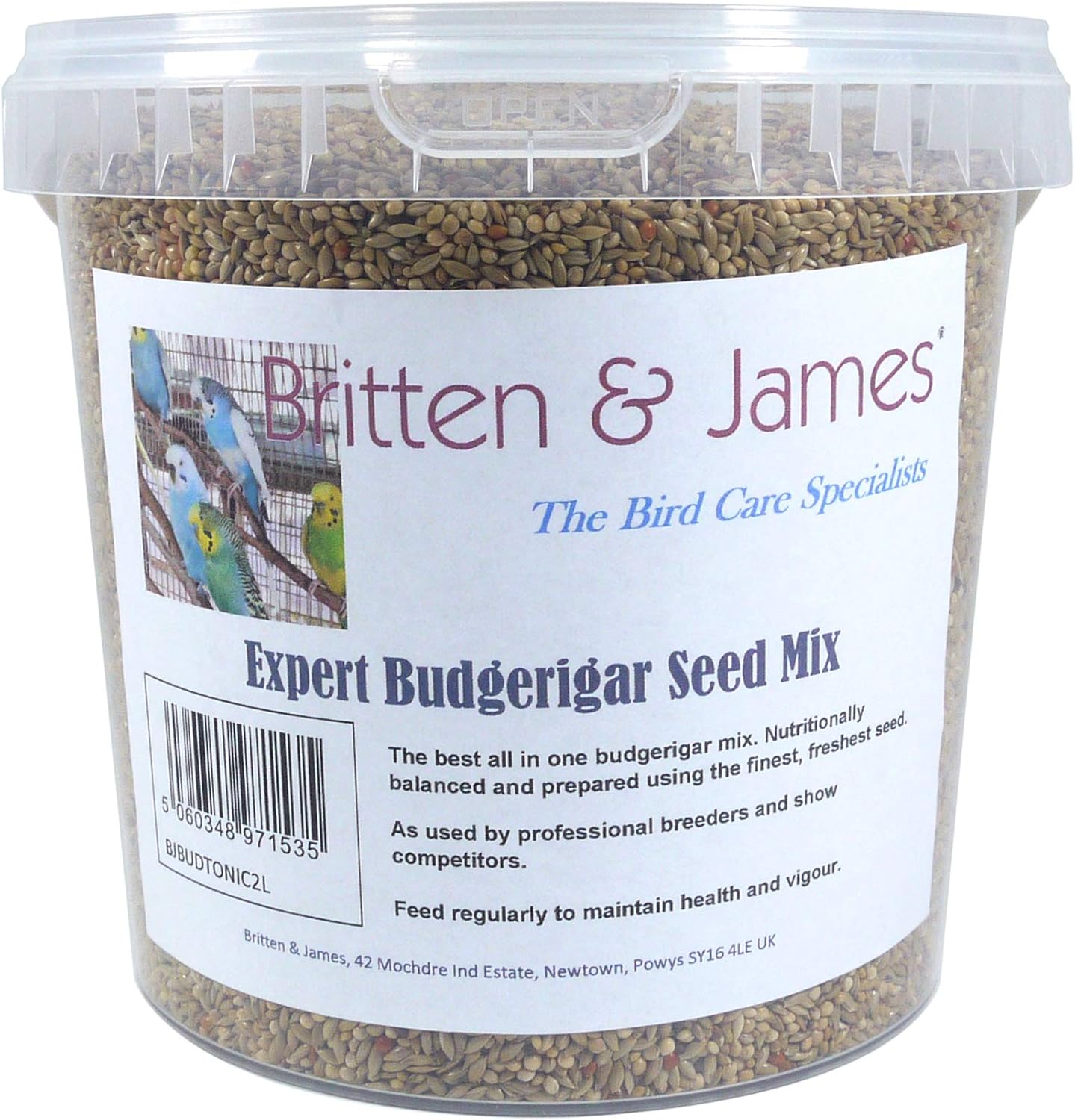 Britten & James Premium Food Mix for Budgies 2L Tub (1.8kg), 1.8 kg (Pack of 1)