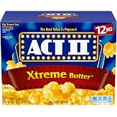 Act II Xtreme Butter Microwave Popcorn, 2.75 oz., 12-ct Bags | 3g fiber per serving; gluten-free; Xtreme Butter flavor; made with 100% whole grain kernels; great for movie night