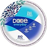 Dixie Everyday Paper Plates, 10 1/16 Inch Plates, 80 Count; Designs May Vary