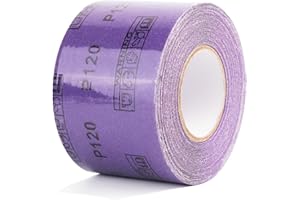 FASTPLUS 2000 Grit PSA Purple Film Ceramic Sandpaper Roll, 2-3/4" Wide Continuous 20 Yard Longboard Sanding Roll Wet Dry Sanding Blocks Self Adhesive Sticky Back Sanding Sheets for Woodworking Automotive