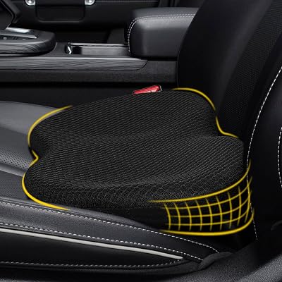 kingphenix Wedge Car Seat Cushion Memory Foam for Driver, Back Pain Relief