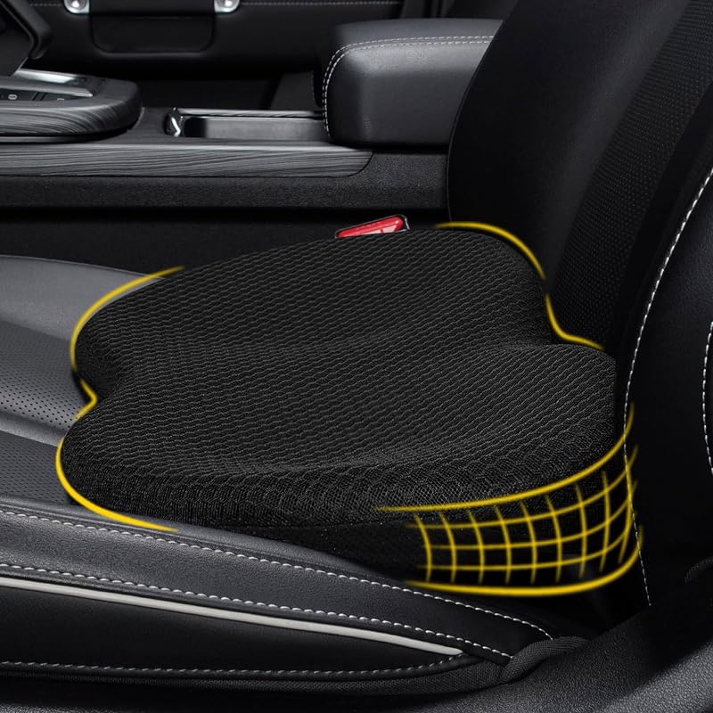 kingphenix Wedge Car Seat Cushion Memory Foam for Driver, Back Pain Relief