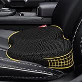 kingphenix Wedge Car Seat Cushion: Memory Foam Truck Seat Cushion for Car Seat Driver - Sciatica and Back Pain Relief - Enhancing Driving Comfort -Black