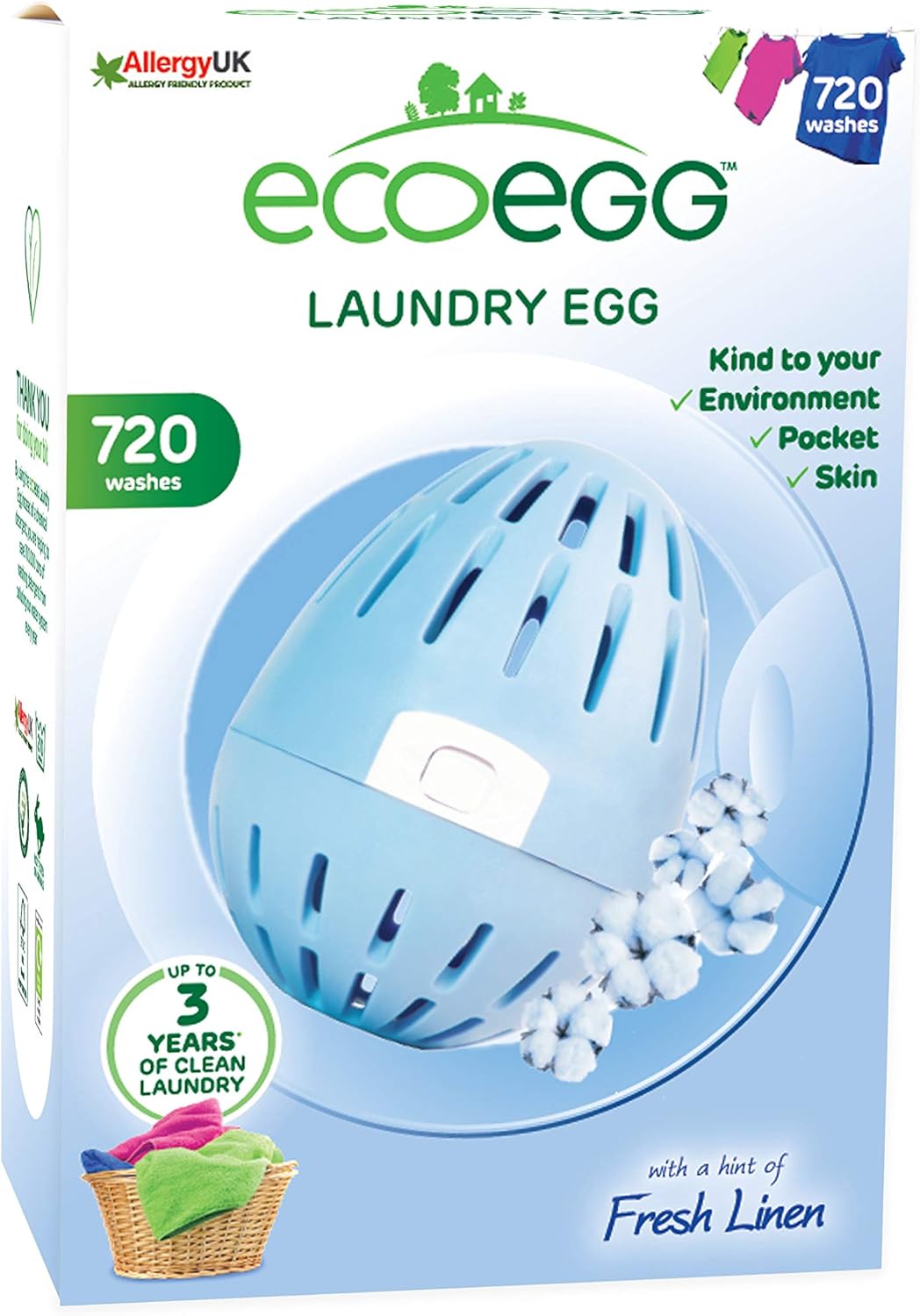 ecoegg Laundry Egg, Fresh Linen 720 