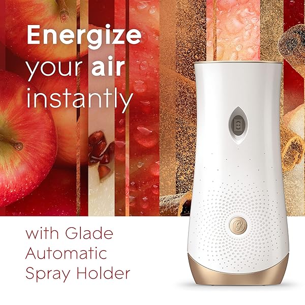 GLADE AUTOMATIC SPRAY REFILL, AIR FRESHENER FOR HOME AND BATHROOM, APPLE CINNAMON, 6.2 OZ