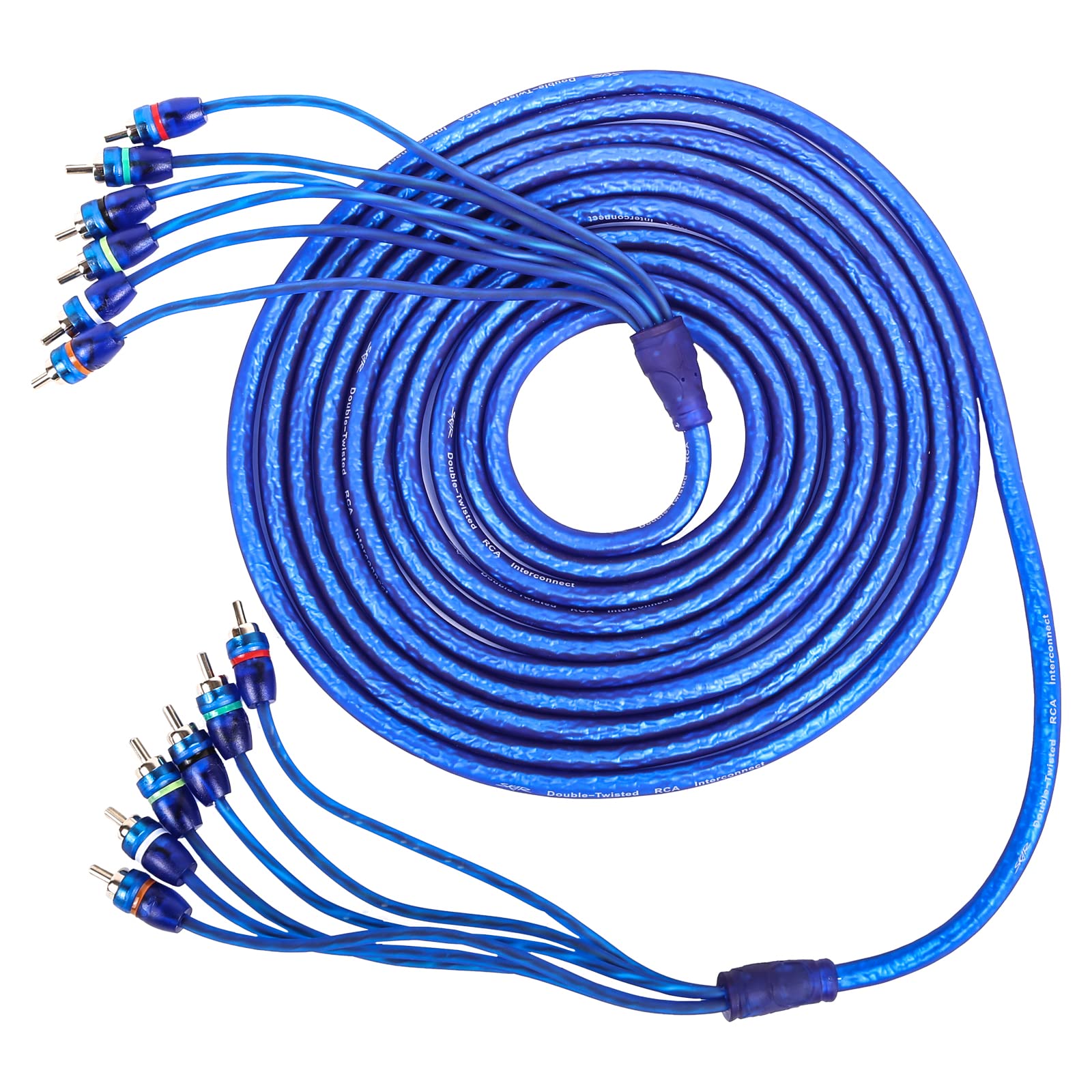 Skar Audio 17-Foot 6-Channel Twisted Pair RCA