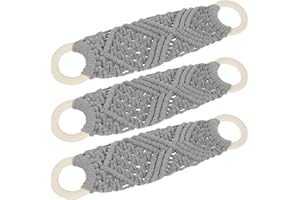 XYDHQS 3Pcs Crochet Dish Towel Holder, Macrame Knit Hanging Kitchen Towel Holder with Loop Crochet Towel Ring, Decorative Dis