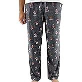 ROCK ATOLL Men's Lightweight Novelty Print Woven Cotton Long Pajama PJ Bottoms