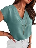 ANRABESS Women Tops Cap Sleeve Textured Dressy