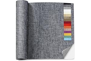 SIIRO 17 X 78 inch Linen Fabric Repair Patch, Self Adhesive Fabric Patches for Furniture, 16 Colors Couch Patch Repair Fabric, Fabric Upholstery Repair Kit for Sofa, Chair, Clothing(Dark Grey)