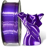 Silk Shiny Luster Dark Violet Purple PLA 3D Printing Filament, 1KG 2.2Lbs 1.75mm 3D Print Material with High Diameter Accuracy, Neatly Wound Silk PLA Widely Support for FDM 3D Printers by MIKA3D