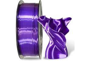 Silk Shiny Luster Dark Violet Purple PLA 3D Printing Filament, 1KG 2.2Lbs 1.75mm 3D Print Material with High Diameter Accuracy, Neatly Wound Silk PLA Widely Support for FDM 3D Printers by MIKA3D