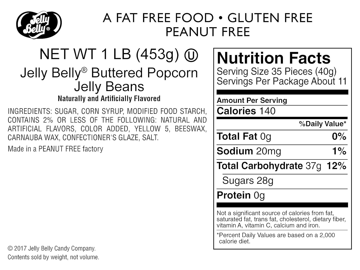 Jelly Belly Buttered Popcorn Jelly Beans - 1 Pound (16 Ounces) Resealable Bag - Genuine, Official, Straight from the Source … : Jelly Beans : Grocery & Gourmet Food