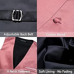 Barry.Wang Mens Rose Gold Formal Suit Vest V-neck