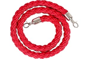 SHANGHH 1.5m Green Velvet Rope with Polished Hooks: Elegant Crowd Control Barrier, Perfect for Stanchions, VIP Areas, Events & Parties